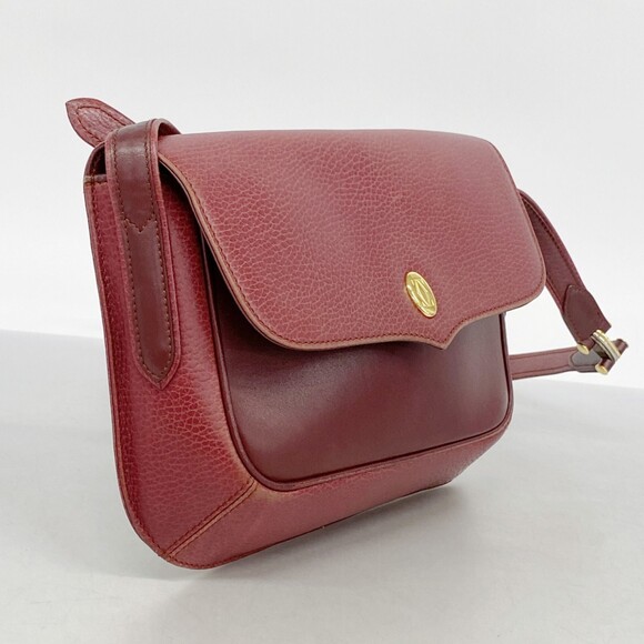 Cartier Must Shoulder Bag, Leather, Bordeaux, Women's - Picture 2 of 11